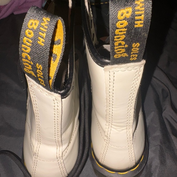 Dr. Martens White Leather Combat Boots - Picture 6 of 9